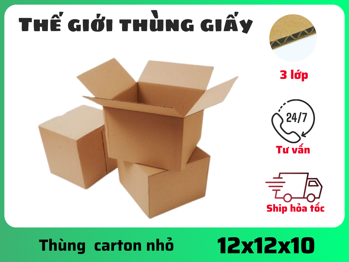 Thùng carton size 12x12x10cm
