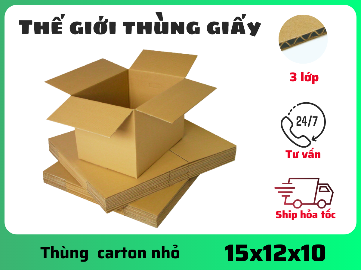 Thùng carton size 15x12x10cm