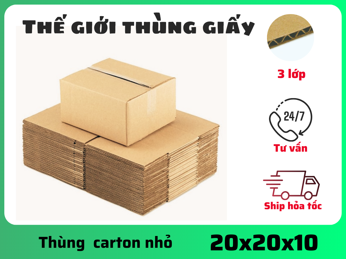 Thùng carton size 20x20x10cm