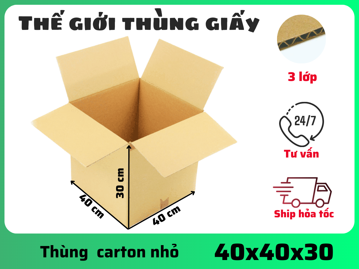 Thùng carton size 40x40x30cm