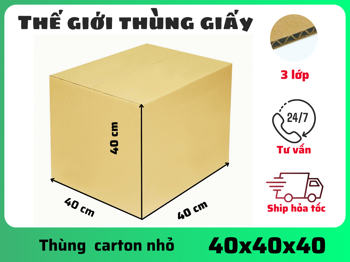 Thùng carton size 40x40x40cm